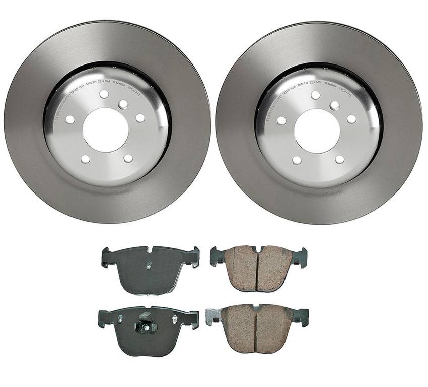 BMW Disc Brake Pad and Rotor Kit - Rear (345mm) (Ceramic) (EURO) 34216857117 - Akebono Euro Ultra-Premium 4119939KIT